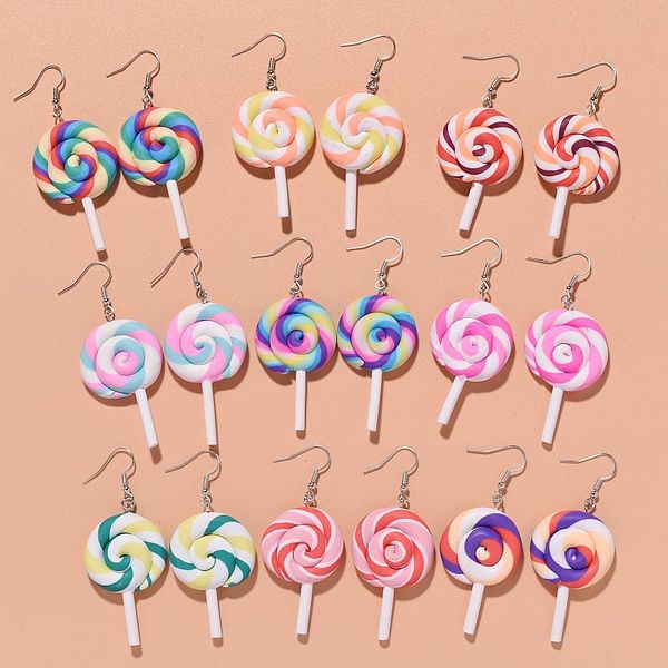 sweet girl heart personality colorful lollipop earrings funny hand made ear hook soft pottery ear jewelry, Silver
sweet girl heart personality colorful lollipop earrings funny hand made ear hook soft pottery ear jewelry, Silver