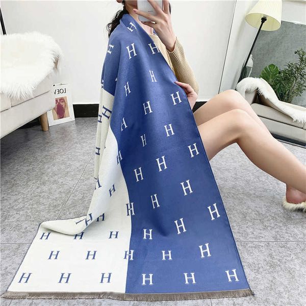 h home women's scarf wholesale winter warm shawl dual purpose female spring and autumn thickened long imitation cashmere cape coat, Blue;gray
h home women's scarf wholesale winter warm shawl dual purpose female spring and autumn thickened long imitation cashmere cape coat, Blue;gray