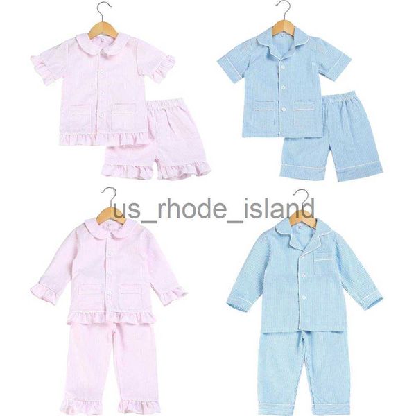 pajamas cotton stripe seersucker summer pajamas sets boutique home sleepwear for kids boy and girl12m-12years button up pjs x0721, Blue;red
pajamas cotton stripe seersucker summer pajamas sets boutique home sleepwear for kids boy and girl12m-12years button up pjs x0721, Blue;red