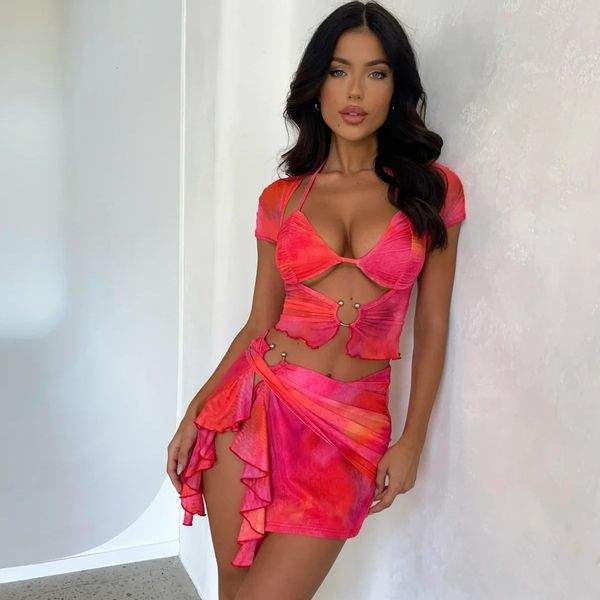 two piece dress fashion tie dye dress set bodycon club party two piece outfits women backless crop and ruffle mini skirt suit summer 230720, White
two piece dress fashion tie dye dress set bodycon club party two piece outfits women backless crop and ruffle mini skirt suit summer 230720, White
