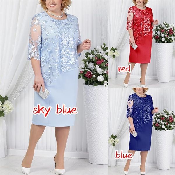 2022 sheath lace short mother of the bride dress plus size half sleeve marriage party knee length jewel neck chic woman evening dr240g, Black;red
2022 sheath lace short mother of the bride dress plus size half sleeve marriage party knee length jewel neck chic woman evening dr240g, Black;red