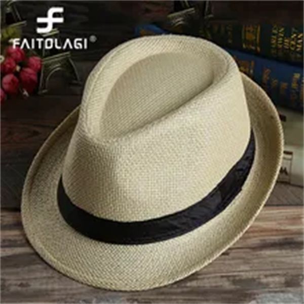 fashion men straw hat for women summer trendy beach sun hats solid color fedoras ribbon casual cowboy jazz cap gangster cap male a275, White;black
fashion men straw hat for women summer trendy beach sun hats solid color fedoras ribbon casual cowboy jazz cap gangster cap male a275, White;black