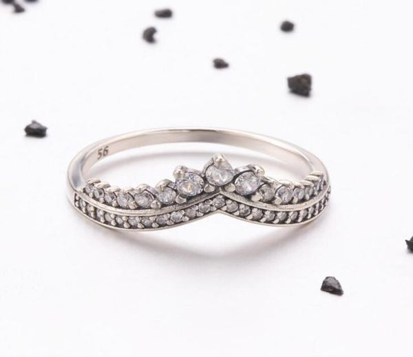 real silver womens crown ring fashion 925 sterling silver engagement rings valentine039s day gift for gils2890760, Golden;silver