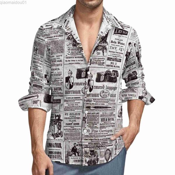 men's casual shirts texture newspaper casual shirts men vintage print shirt long sleeve loose harajuku blouses autumn custom plus size, White;black
men's casual shirts texture newspaper casual shirts men vintage print shirt long sleeve loose harajuku blouses autumn custom plus size, White;black