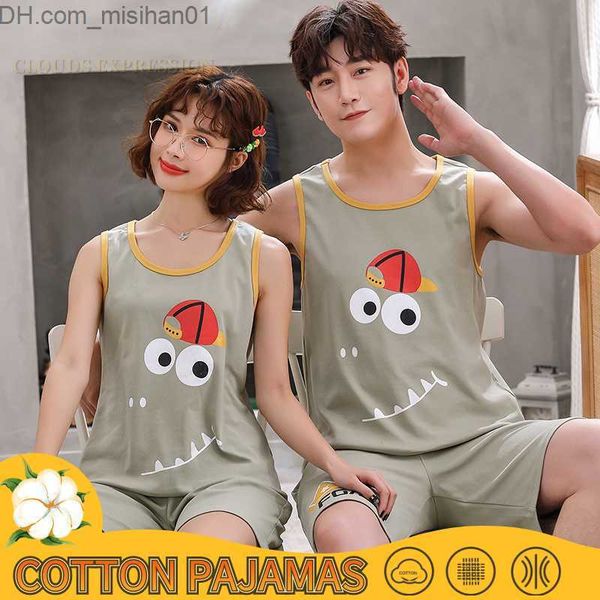 men's sleepwear summer new cotton cartoon printing couple pajamas set pajamas kaii sleep lounge sleeveless pajamas set couple pajamas z, Black;brown
men's sleepwear summer new cotton cartoon printing couple pajamas set pajamas kaii sleep lounge sleeveless pajamas set couple pajamas z, Black;brown