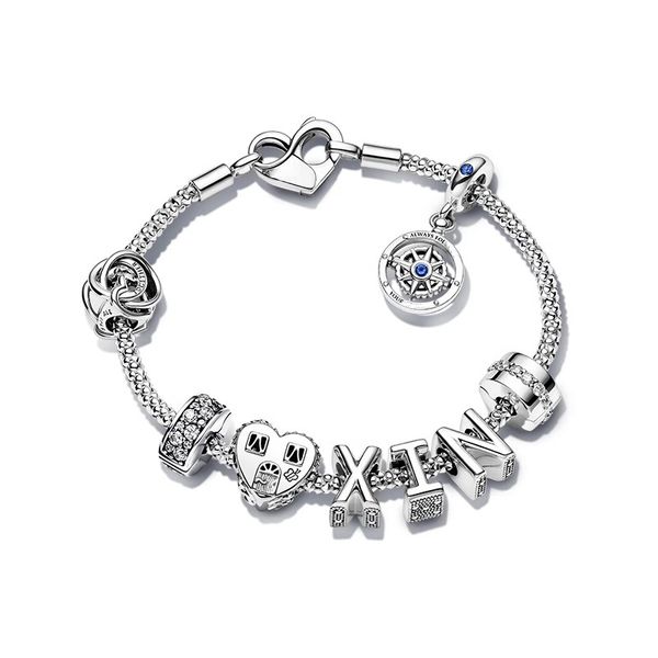 designer heart charm luxury bracelet for women diy fit pandora bangle letter bead love house pendant fashion party engagement gift with box, Golden;silver
designer heart charm luxury bracelet for women diy fit pandora bangle letter bead love house pendant fashion party engagement gift with box, Golden;silver