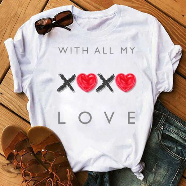 valentine's day new love lips fashion printing creative t-shirt men's and women's short sleeve top, White
valentine's day new love lips fashion printing creative t-shirt men's and women's short sleeve top, White