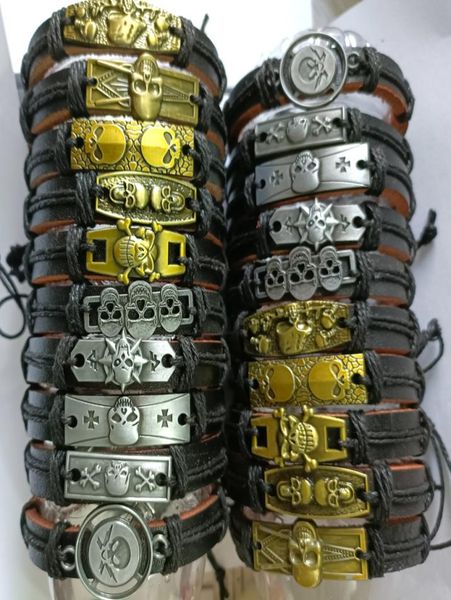 20pcs men assorted skull pattern leather alloy bronze bracelets wristbands bangles cuff punk cool jewelry party whole wrist3876134, Golden;silver
20pcs men assorted skull pattern leather alloy bronze bracelets wristbands bangles cuff punk cool jewelry party whole wrist3876134, Golden;silver