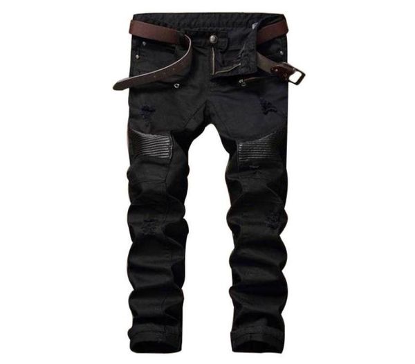 fashion designer mens ripped biker jeans leather patchwork slim fit black moto denim joggers for male distressed jeans pants1166418, Blue
fashion designer mens ripped biker jeans leather patchwork slim fit black moto denim joggers for male distressed jeans pants1166418, Blue