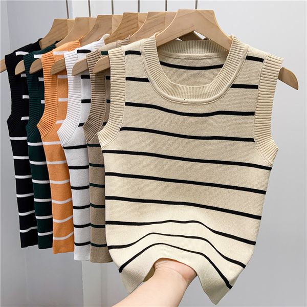 women's tanks cami's basic tank crop female knitted sleeveless striped t shirt's slim stretchy thin knitwear summer 230720, White
women's tanks cami's basic tank crop female knitted sleeveless striped t shirt's slim stretchy thin knitwear summer 230720, White