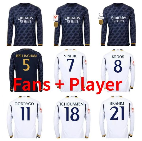 23 24 long sleeve real madrids soccer jerseys player version rodrgo bellingham 2023 vini jr tchouameni camavinga football shirt camiseta de, Black;yellow
23 24 long sleeve real madrids soccer jerseys player version rodrgo bellingham 2023 vini jr tchouameni camavinga football shirt camiseta de, Black;yellow