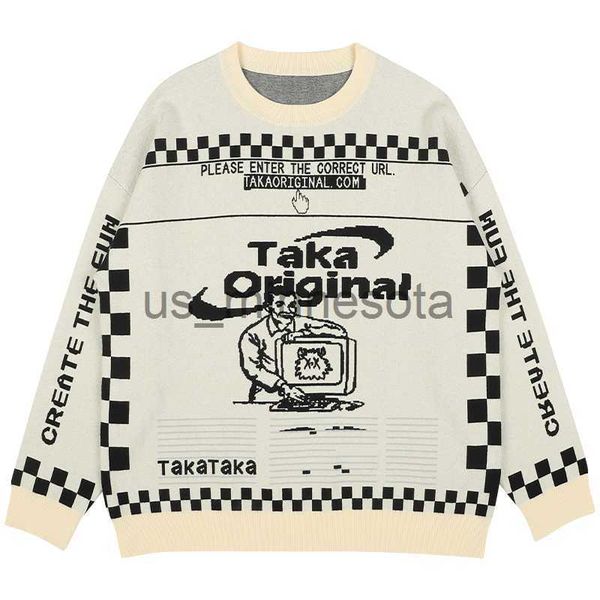 men's sweaters men's oversized pattern sweater fashion loose trend american retro round neck 2022 winter jacquard knit sweater wom, White;black
men's sweaters men's oversized pattern sweater fashion loose trend american retro round neck 2022 winter jacquard knit sweater wom, White;black