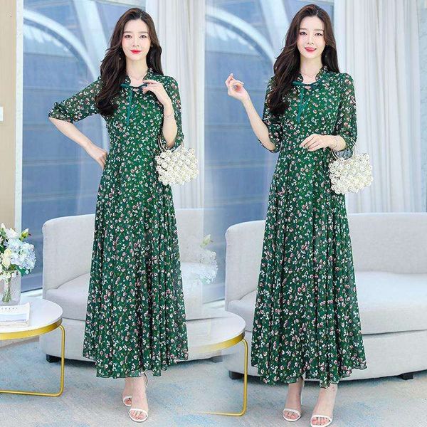 summer short sleeve dress for women elegant womens wear high end western style chiffon floral, Black;gray
summer short sleeve dress for women elegant womens wear high end western style chiffon floral, Black;gray