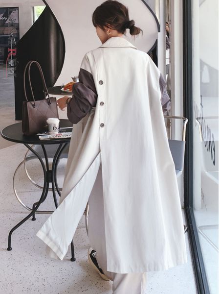 men s hoodies sweatshirts lanmrem color block long trench coat with buttons backside women loose stitching irregular windbreaker fashion clo, Black
men s hoodies sweatshirts lanmrem color block long trench coat with buttons backside women loose stitching irregular windbreaker fashion clo, Black