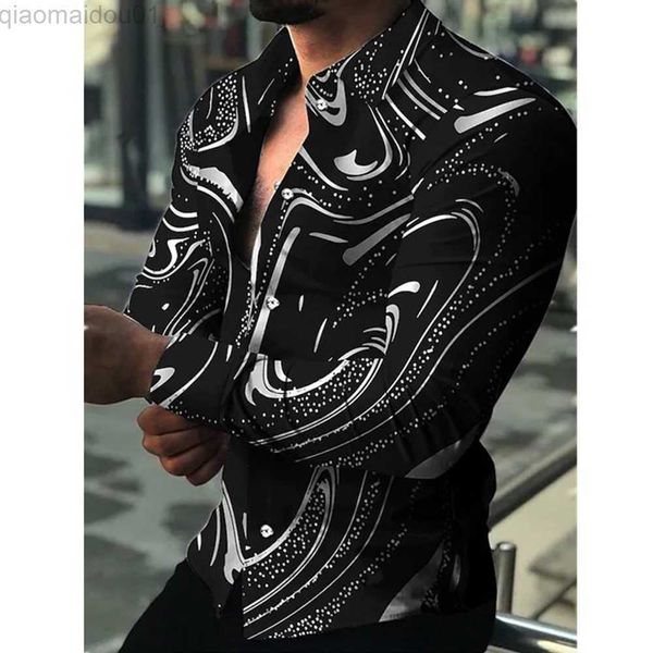 men's casual shirts long sleeve shirt long -2xl men new nice polyester printed shirt sleeve slim button t causal practicals l230721, White;black
men's casual shirts long sleeve shirt long -2xl men new nice polyester printed shirt sleeve slim button t causal practicals l230721, White;black