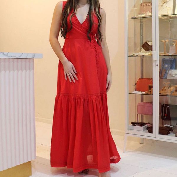 2023designer dress new women designer clothing white cotton wrap lace up temperament slim fit sleeveless dress long dress girl, Black;gray
2023designer dress new women designer clothing white cotton wrap lace up temperament slim fit sleeveless dress long dress girl, Black;gray