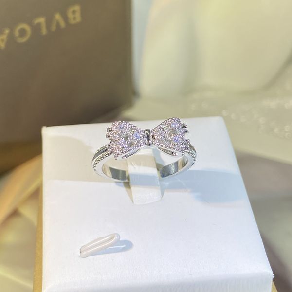 new cute bow designer wedding ring fashion shiny crystal luxury ring with diamond lady gift, Silver
new cute bow designer wedding ring fashion shiny crystal luxury ring with diamond lady gift, Silver