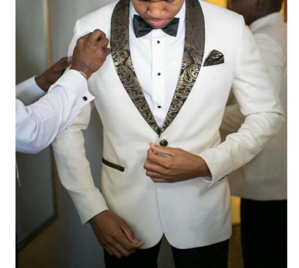 slim fit two piece white wedding groom tuxedos gold shawl lapel men suits for prom evening formal party wear jacketpantstie7467732, Black;gray
slim fit two piece white wedding groom tuxedos gold shawl lapel men suits for prom evening formal party wear jacketpantstie7467732, Black;gray