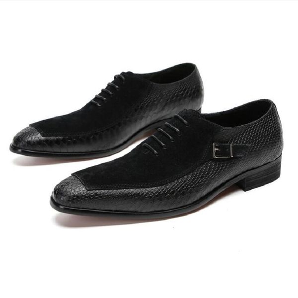 luxury men oxford shoes lace-up pointed toe black formal men dress shoes suede patchwork crocodile prints leather shoes for men 1aa21
luxury men oxford shoes lace-up pointed toe black formal men dress shoes suede patchwork crocodile prints leather shoes for men 1aa21