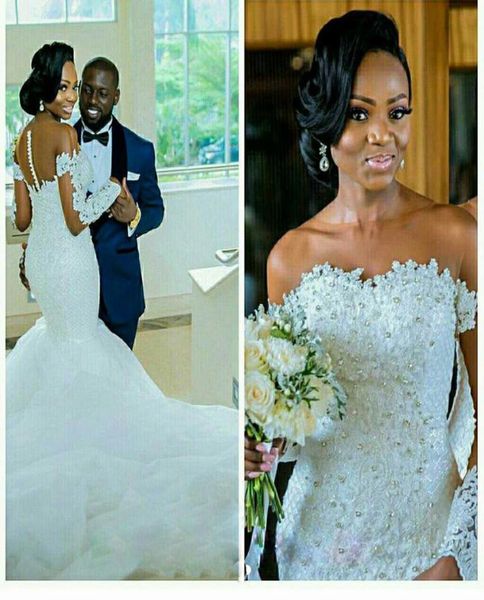 lace mermaid wedding dress with illusion long sleeve bridal wedding gown factory custom made vestido de noiva8450501, White
lace mermaid wedding dress with illusion long sleeve bridal wedding gown factory custom made vestido de noiva8450501, White