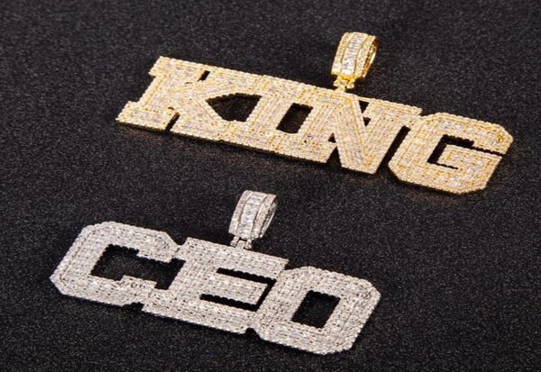 hip hop customized name baguette letters pendant necklace tennis chain men women rock street jewelry7122359, Silver