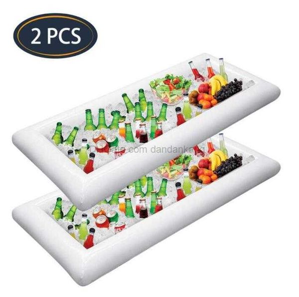 Image of Inflatable Serving Bar Salad Ice Tray Food Drink Containers swim pool water floats beer bucket- BBQ Picnic Pools Party Supplies inflatable Buffet Luau Cooler
