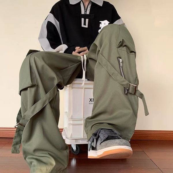 men s pants green cargo men oversize zipper black trousers male streetwear hip hop pocket spring loose casual workwear 230721
men s pants green cargo men oversize zipper black trousers male streetwear hip hop pocket spring loose casual workwear 230721