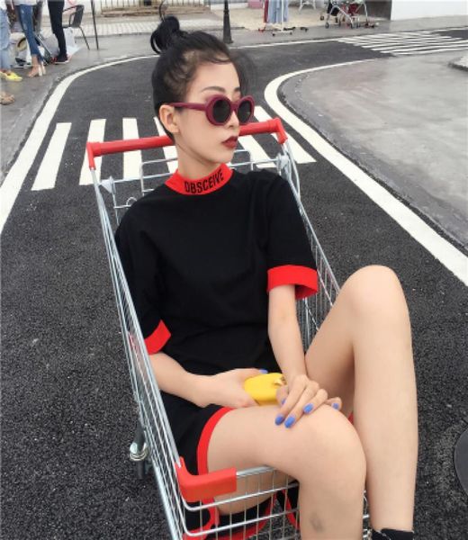 2018 summer new female stand collar color stitching print short sleeve long section tshirt loose wild color dress1050720, White;black
2018 summer new female stand collar color stitching print short sleeve long section tshirt loose wild color dress1050720, White;black
