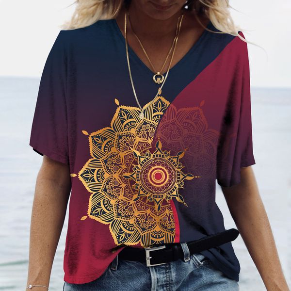 women's t-shirt summer women's v-neck short sleeve t-shirts 3d datura print casual retro harajuku versatile y2k clothing oversize, White
women's t-shirt summer women's v-neck short sleeve t-shirts 3d datura print casual retro harajuku versatile y2k clothing oversize, White