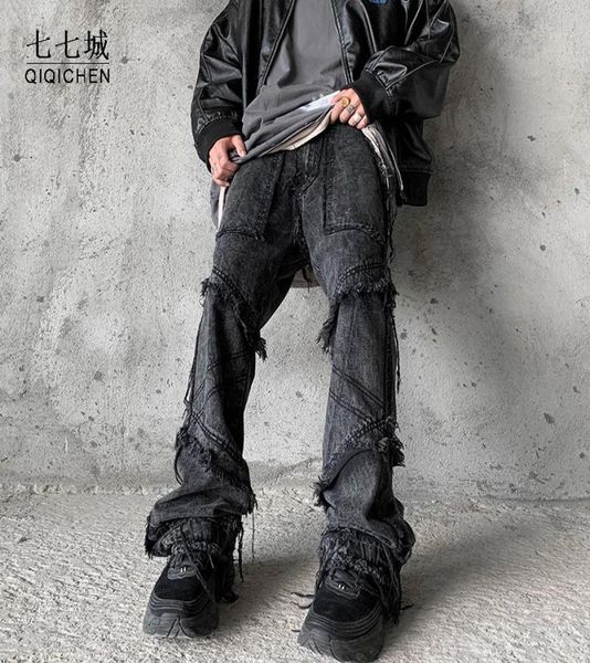 men039s jeans hip hop flare pant men vintage burrs wide leg denim streetwear harajuku black goth rock trousers mal4353202, Blue
men039s jeans hip hop flare pant men vintage burrs wide leg denim streetwear harajuku black goth rock trousers mal4353202, Blue