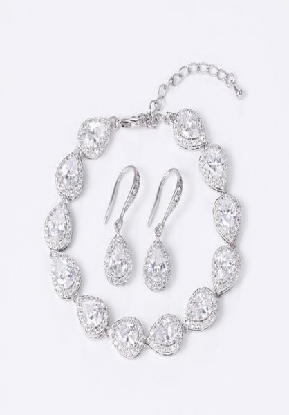 earrings necklace weimanjingdian teardrop cubic zirconia cz crystal wedding bracelet and earring bridal jewelry set bridesmaid g3089907, Silver
earrings necklace weimanjingdian teardrop cubic zirconia cz crystal wedding bracelet and earring bridal jewelry set bridesmaid g3089907, Silver