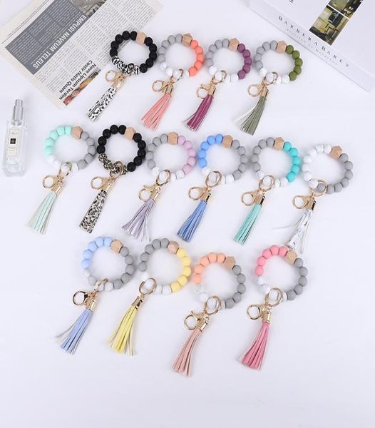 beaded strands keyring women leather tassel bangle key chain wooden silicone bead wristlet keychain8567717, Black
beaded strands keyring women leather tassel bangle key chain wooden silicone bead wristlet keychain8567717, Black