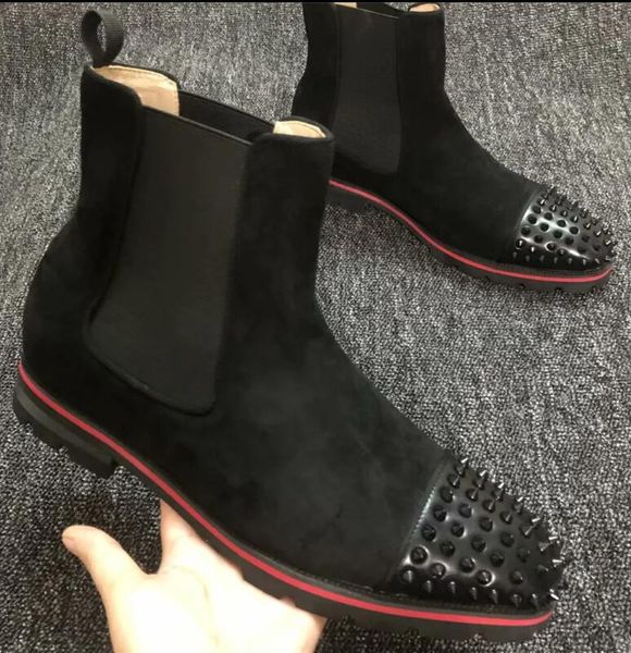 2023 red-bottoms black suede with spikes shoes women short booties dress ankle boot heels boots luxury reds soles heel men boots 38-47
2023 red-bottoms black suede with spikes shoes women short booties dress ankle boot heels boots luxury reds soles heel men boots 38-47