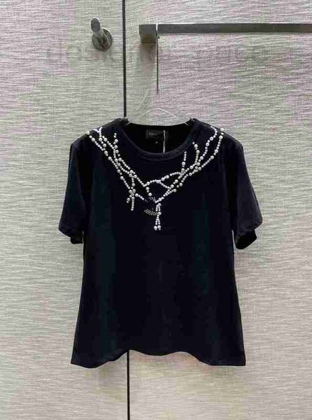women's t-shirt designer 2023 summer new celebrity style elegant temperament, age reducing, slimming, rolled diamond pearl round neck s, White
women's t-shirt designer 2023 summer new celebrity style elegant temperament, age reducing, slimming, rolled diamond pearl round neck s, White