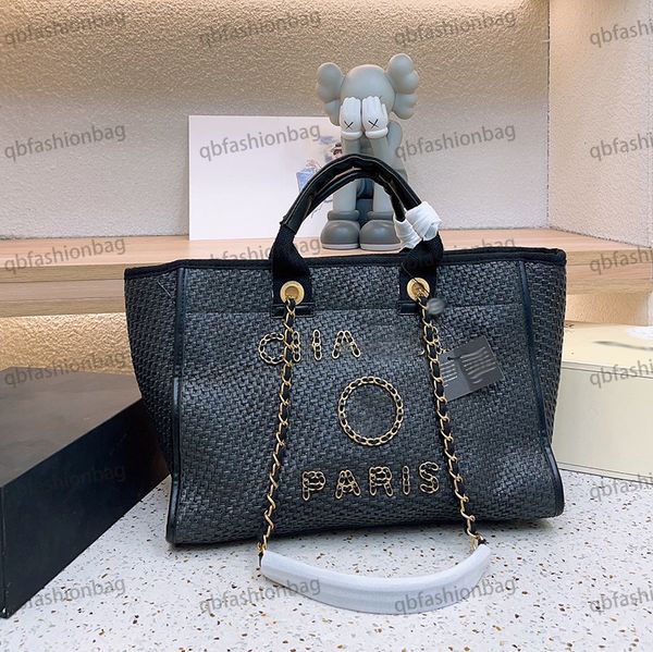 designer women beach bag classic style fashion handbag shoulder bag pure hand-woven bag hardware metal chain braided buckle large shopping b
designer women beach bag classic style fashion handbag shoulder bag pure hand-woven bag hardware metal chain braided buckle large shopping b