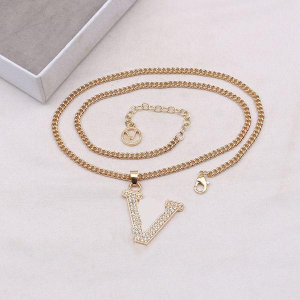 20 style luxury designer necklace pendant necklaces designers rhinestone diamond gold plated stainless steel v letter for women wedding jewe, Silver
20 style luxury designer necklace pendant necklaces designers rhinestone diamond gold plated stainless steel v letter for women wedding jewe, Silver