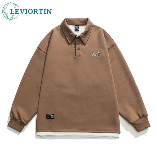 women's hoodies sweatshirts 360 grams polo collar pullover sweatshirts men women streetwear autumn chest letter embroidery fake two-pie, Black
women's hoodies sweatshirts 360 grams polo collar pullover sweatshirts men women streetwear autumn chest letter embroidery fake two-pie, Black