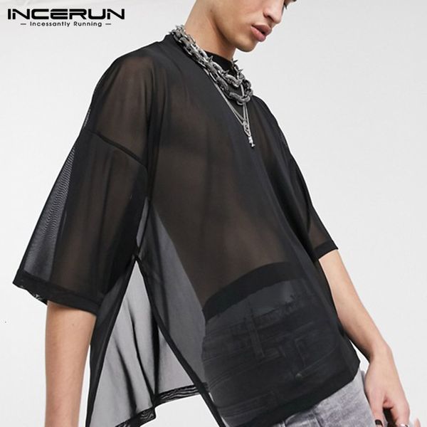 men's tshirts fashion mesh men t shirt o neck short sleeve see through nightclub party tshirts men street tee s5xl incerun 230720, White;black
men's tshirts fashion mesh men t shirt o neck short sleeve see through nightclub party tshirts men street tee s5xl incerun 230720, White;black