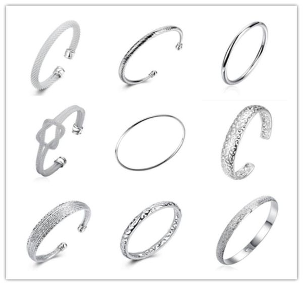 global 925 sterling silver plated charm bangles fashion jewelry for women cool street style mix order shippin4605283, Black
global 925 sterling silver plated charm bangles fashion jewelry for women cool street style mix order shippin4605283, Black