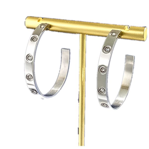 hoop one diamond slide stud earrings titanium steel crystal luxury jewelry for women screw earrings, Golden;silver
hoop one diamond slide stud earrings titanium steel crystal luxury jewelry for women screw earrings, Golden;silver