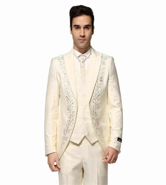 embroidery groom tuxedos ivory groomsmen mens wedding dress peak lapel man jacket blazer fashion 3 piece suitjacketpantsvestti7865075, Black;gray
embroidery groom tuxedos ivory groomsmen mens wedding dress peak lapel man jacket blazer fashion 3 piece suitjacketpantsvestti7865075, Black;gray