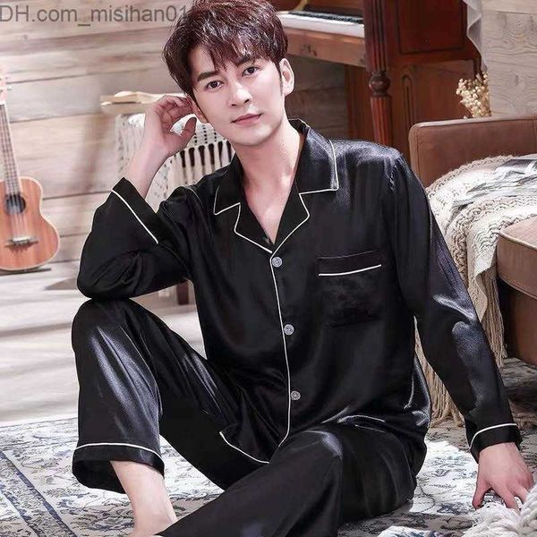 men's sleepwear men's pajamas set silk satin pajamas lapel pajamas long sleeved spring wear men's 2-piece pajamas set z230721, Black;brown
men's sleepwear men's pajamas set silk satin pajamas lapel pajamas long sleeved spring wear men's 2-piece pajamas set z230721, Black;brown
