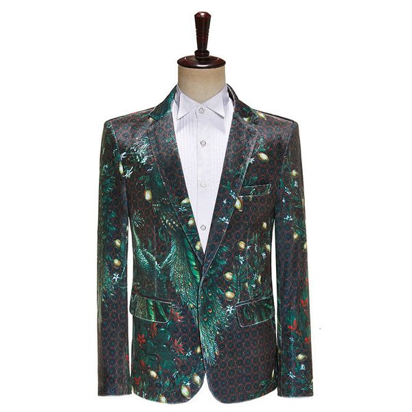 men's suits blazers green peacock floral print tuxedo blazer men 2023 brand slim fit one button suit jacket dinner party prom costume h, White;black
men's suits blazers green peacock floral print tuxedo blazer men 2023 brand slim fit one button suit jacket dinner party prom costume h, White;black