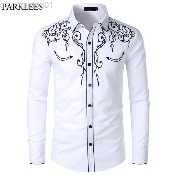 men's casual shirts mens western cowboy shirt stylish embroidered slim fit long sleeve party shirts men brand design banquet button dow, White;black
men's casual shirts mens western cowboy shirt stylish embroidered slim fit long sleeve party shirts men brand design banquet button dow, White;black