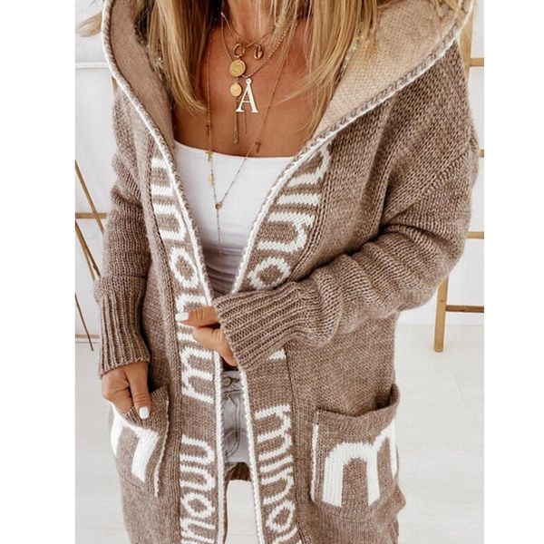 women's knits tees wepbel cardigan hooded letter sweater women's knitted coat long sleeve pockets solid color cardigan sweater out, White
women's knits tees wepbel cardigan hooded letter sweater women's knitted coat long sleeve pockets solid color cardigan sweater out, White