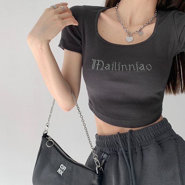 women's t-shirt embroidery knit letter short sleeve crop women summer y2k clothing streetwear pure color korean fashion round neck t-sh, White
women's t-shirt embroidery knit letter short sleeve crop women summer y2k clothing streetwear pure color korean fashion round neck t-sh, White