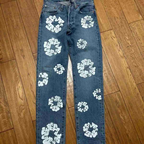 men's jeans high street denim tears style kapok washed straight fashion vintage loose pants purple m8, Blue
men's jeans high street denim tears style kapok washed straight fashion vintage loose pants purple m8, Blue