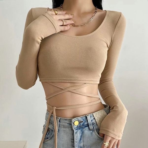 women's tshirt chic bandage tshirt long sleeve slim t shirt bodycon crop y2k fashion streetwear women basic tight tees 230720, White
women's tshirt chic bandage tshirt long sleeve slim t shirt bodycon crop y2k fashion streetwear women basic tight tees 230720, White