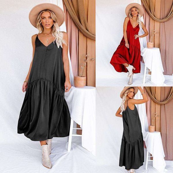 summer pure color stretching stained sling v neck dress womens clothes, Black;gray
summer pure color stretching stained sling v neck dress womens clothes, Black;gray