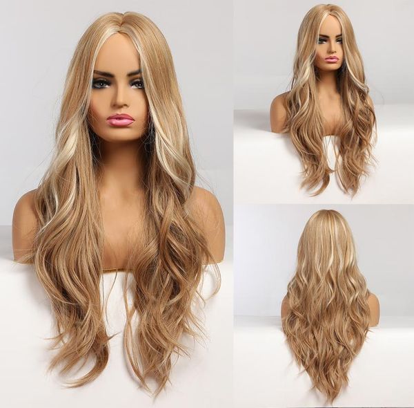 long wavy blonde synthetic wigs with highlights wigs middle part for afro women heat resistant cosplay natural hair wigs3105774, Black
long wavy blonde synthetic wigs with highlights wigs middle part for afro women heat resistant cosplay natural hair wigs3105774, Black